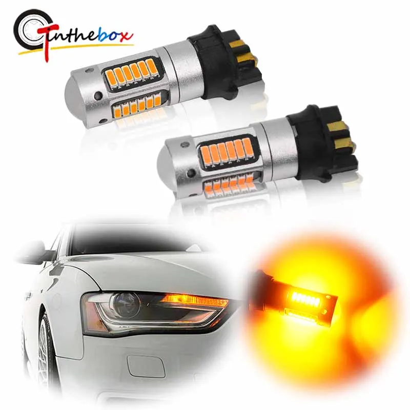 Gtinthebox Canbus PW24W PWY24W LED Bulbs For Audi BMW Volkswagen Turn Signal Light Daytime Running Light DRL Amber yellow White