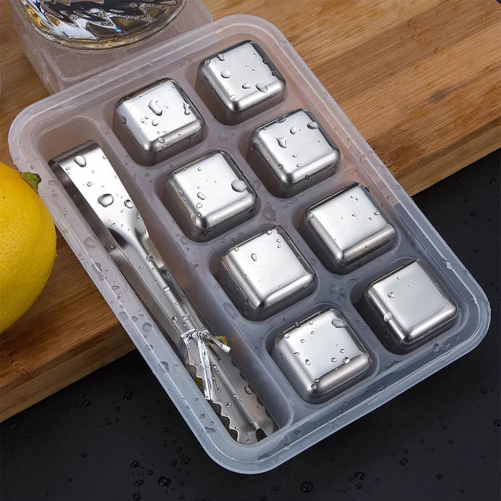 Stainless Steel Ice Cubes Wine Whiskey Stones Chiller Stone Reusable Beer Cooler For Vodka Champagne Bar Tool Sets Test Pass | Дом и сад