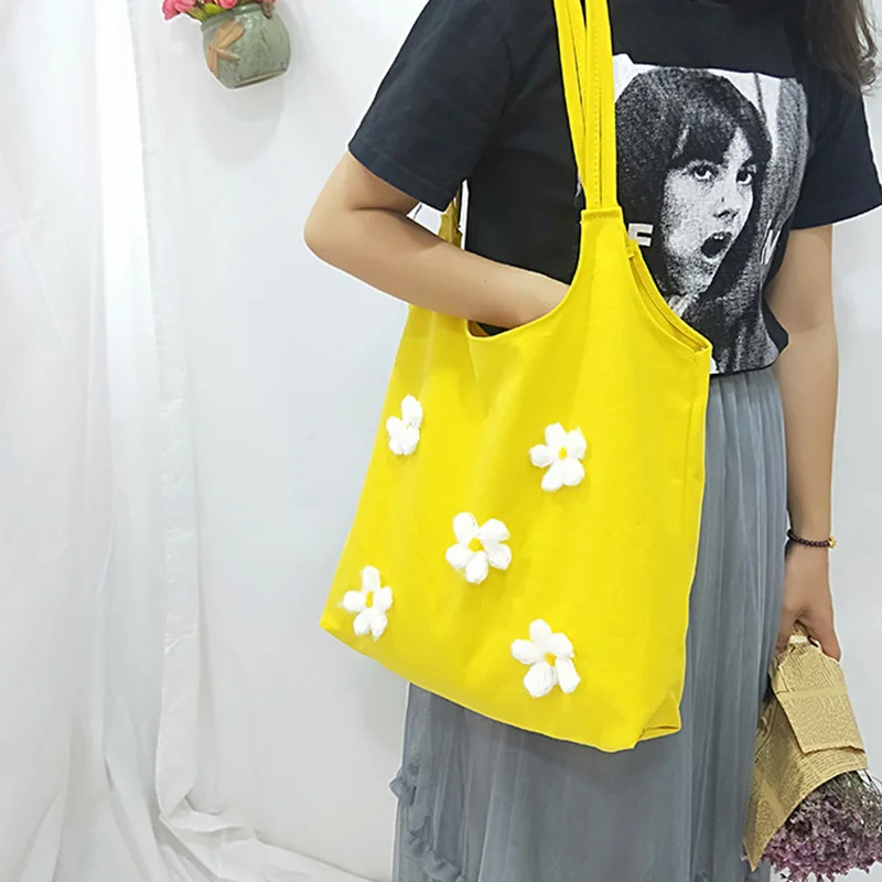 Женская маленькая Цветочная сумка-тоут для путешествий на открытом воздухе, Холщовая Сумка На Одно Плечо J9