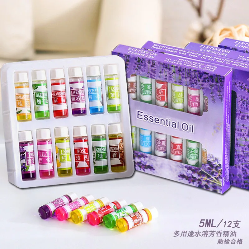 

12pcs*5ML Natural Aromatherapy Essential oils Sets Aromatic Reed Diffuser Oil For Massage Humidifier Diffuser