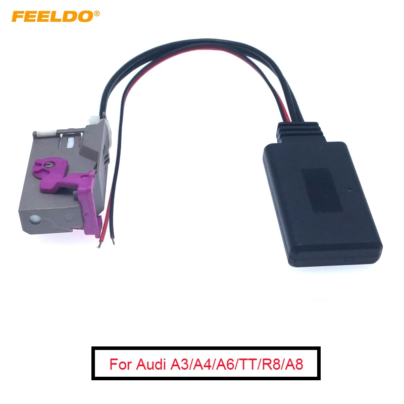 FEELDO 8 шт. автомобильный аудио DVD НАВИГАЦИЯ Bluetooth модуль вход RNS-E навигация 32Pin AUX адаптер для Audi A3/A4/A6/TT/R8/A8
