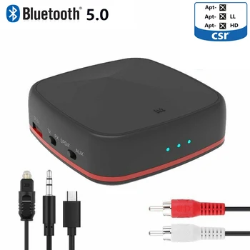 

Wireless Bluetooth 5.0 Transmitter Receiver HIFI Stereo Audio Aptx HD Receptor with Digital Optical Toslink/SPDIF/AUX Adapter