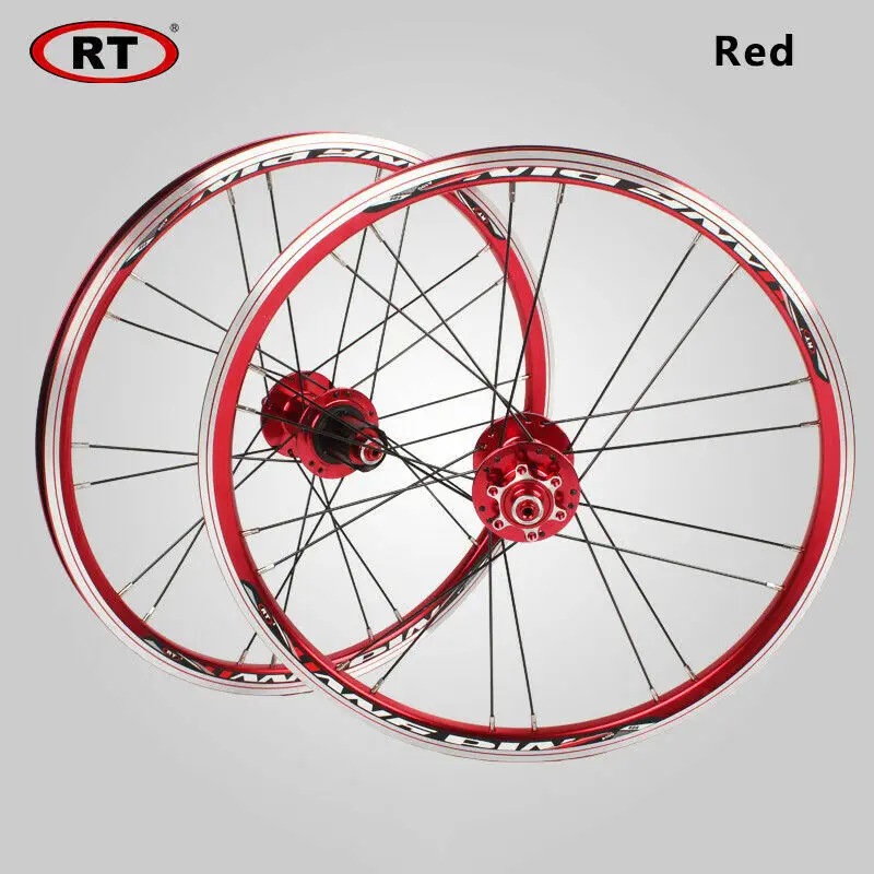 BMX/Складные 2" колеса для велосипеда Передняя Задняя колесная пара велосипеда 100/135 мм V& дисковые тормоза 451/406 7-10s алюминиевые диски для велосипеда - Цвет: 451-Red
