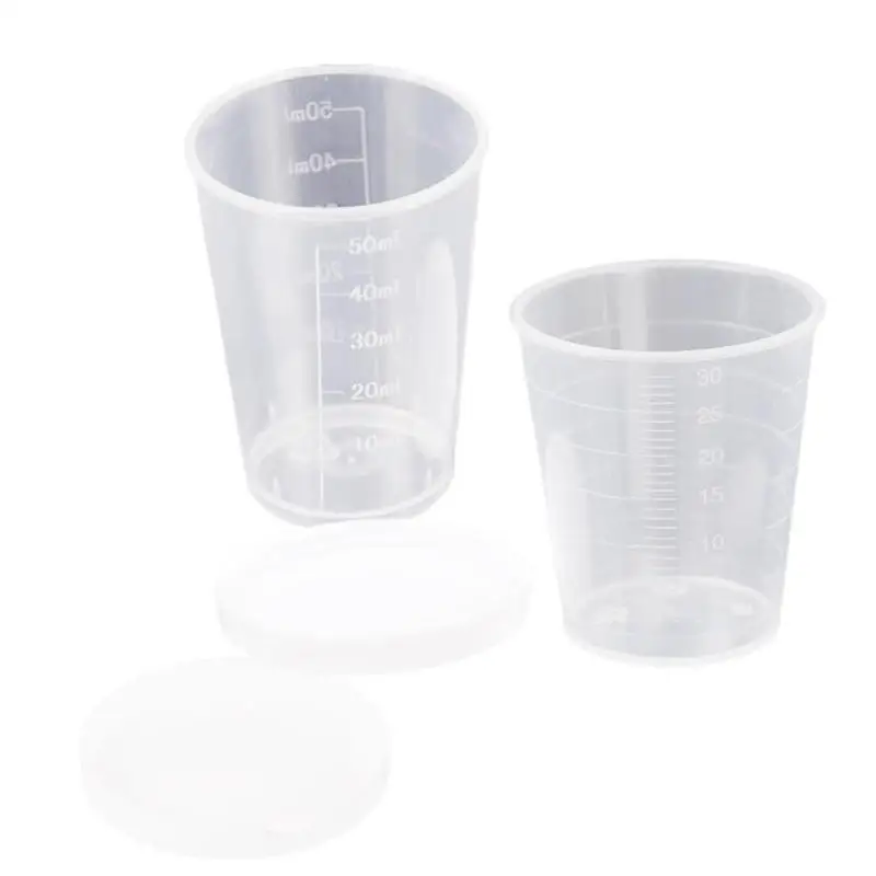 

30ml/50ml With Lid With Graduated Measuring Cup Double-sided Scale Cup Liquid Medicine Cosmetic Plastic Small Cup Measuring Cup