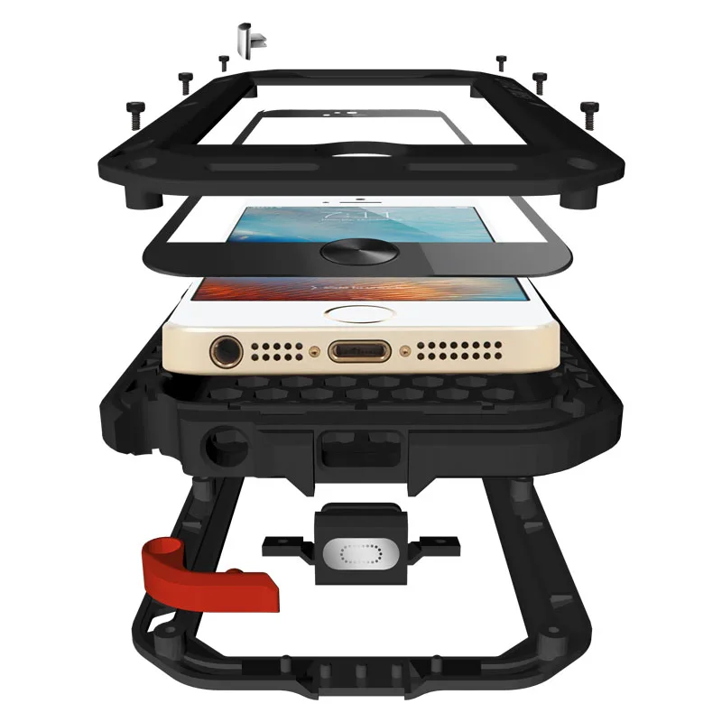 LOVE MEI Алюминиевый металлический чехол Чехол для iPhone 5 5S SE мощный защитный противоударный водонепроницаемый чехол для iPhone5 5S SE