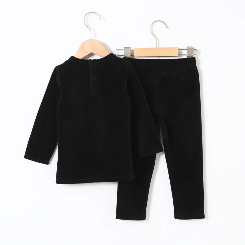 Koop Kinderen kleding 2 stuks set velours kinderen kleding baby boy kleding meisjes kleding ronde hals lange broek hart ster kinderen set 2 5T
