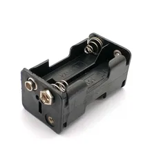  AA Battery Holder 3V 6V 9V 12V for 2X 4X 6X 8X AA Batteries Black Plastic Storage Box Case Dual Layers with 9V Connector 