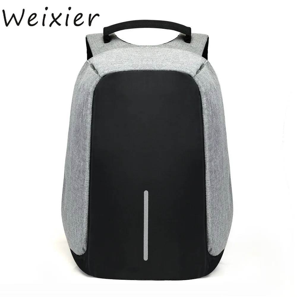 WEIXIER 15 дюймов рюкзак для ноутбука usb зарядка Противоугонный рюкзак мужской рюкзак для путешествий Водонепроницаемый Школьный рюкзак мужской Mochila LY-14