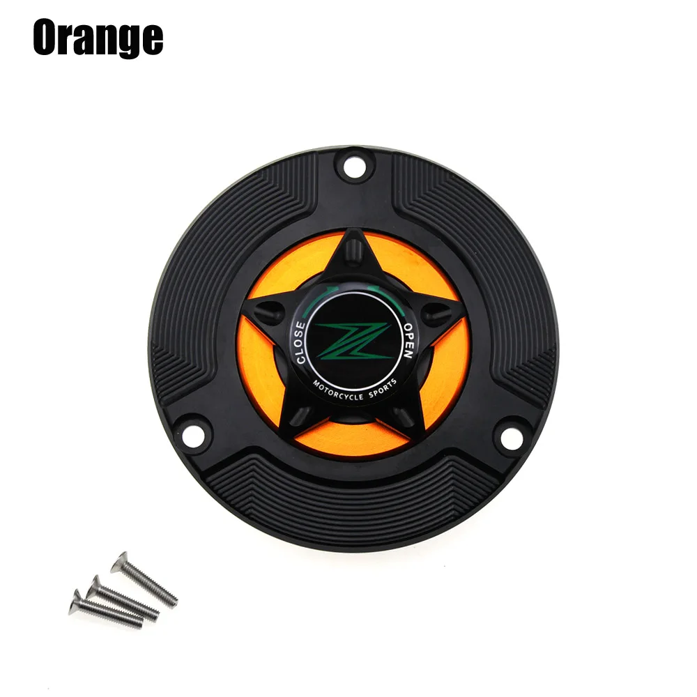 Крышка газового топливного бака для KAWASAKI EX250R NINJA 250R 300 Z250 Z300 2008- аксессуары для мотоциклов CNC алюминий черный - Цвет: Orange