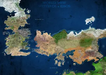 

Game Thrones World View Westeros & Essos Map Art Silk Poster Home Wall Decor