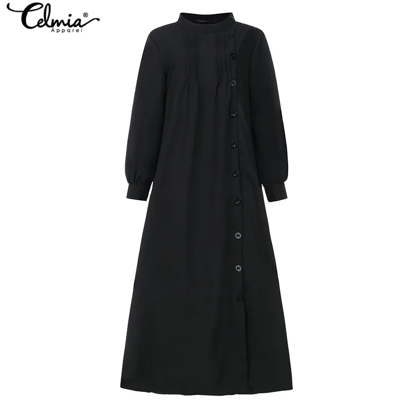 Винтажное льняное платье, женская мода, длинная рубашка, vestidos robe cellumia, осень, рукав-фонарик, женское повседневное свободное платье на пуговицах, 7