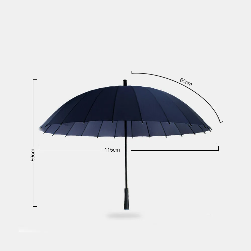 24 ребра дождливый твердый зонт ручной открытый ручной Закрытый зонт большой длинный ветрозащитный водонепроницаемый зонт из волокна Женский Y1