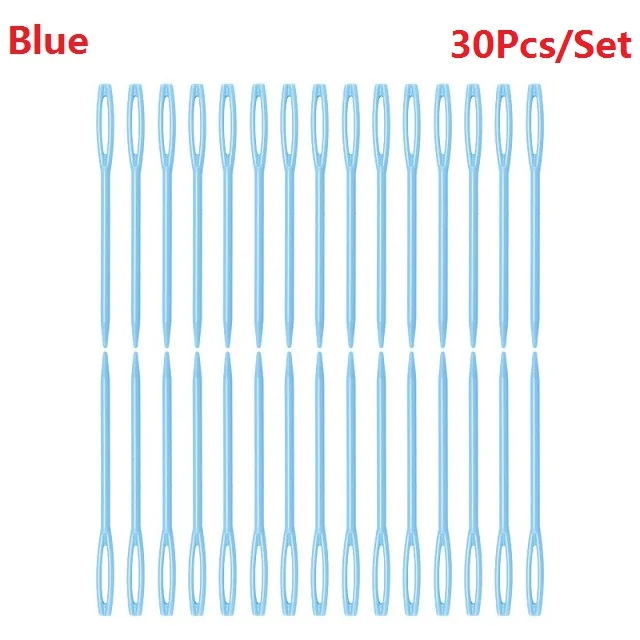 Blue 30 шт./компл. 7 см швейная игла большой глаз стальная большая дыра инструмент для плетения плюшевого шва Толстая самонарезаемая DIY Вышивка ручная Шитье - Цвет: Blue
