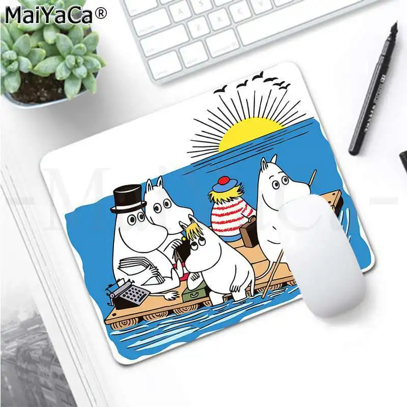 Not Lock Edge18x22cm MaiYaCa милый Бегемот Moomin Pikku myy клавиатуры резиновый коврик игровой коврик для мыши Настольный коврик большой коврик для мыши клавиатуры коврик - Цвет: Not Lock Edge18x22cm