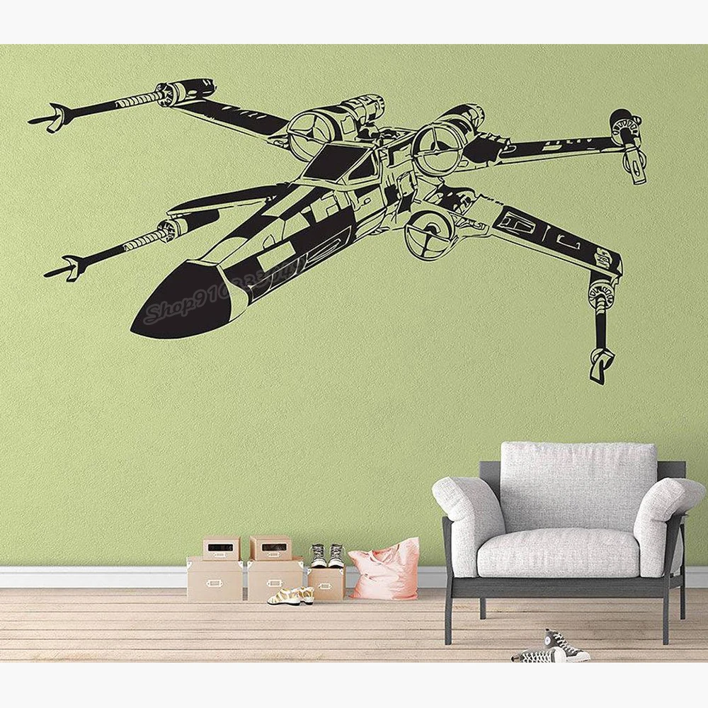 X-wing bitevník galaxy zeď nálepka vinyle potírat letadlo zeď obtisk domácí chlapci ložnice dekorace velký zeď dekorace tapeta C992