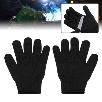 

1 Pair Black Anti-slash Stab Proof Protect Mittens Wire Safe Butcher Gloves Garden Tools Protective Gears