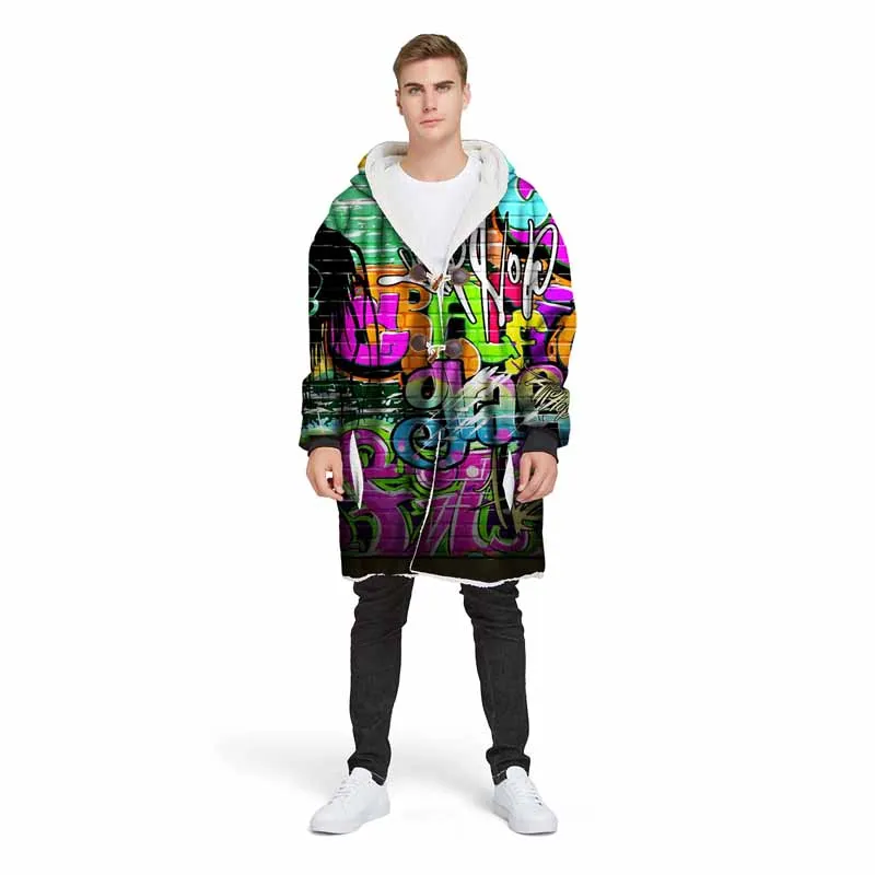Color 4 3D печать именной, буква Мода хиппи пальто с капюшоном одеяло зимнее теплое покрывало одеяло повседневная куртка Домашняя одежда хиппи - Цвет: Color 4