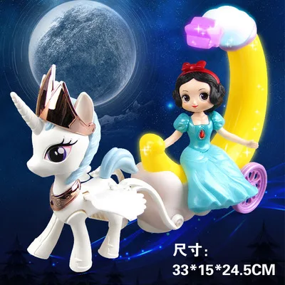 

Di S Electric Snow Princess Carriage Toy with Light And Music Universal GIRL'S Gift Snow Love Stall Hot Selling
