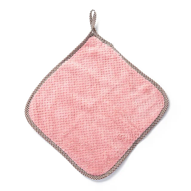 Pink Впитывающее кухонное полотенце из микрофибры, очищающее тряпичное полотенце для бытовой раковины, очищающее полотенце из кораллового флиса s - Цвет: Pink