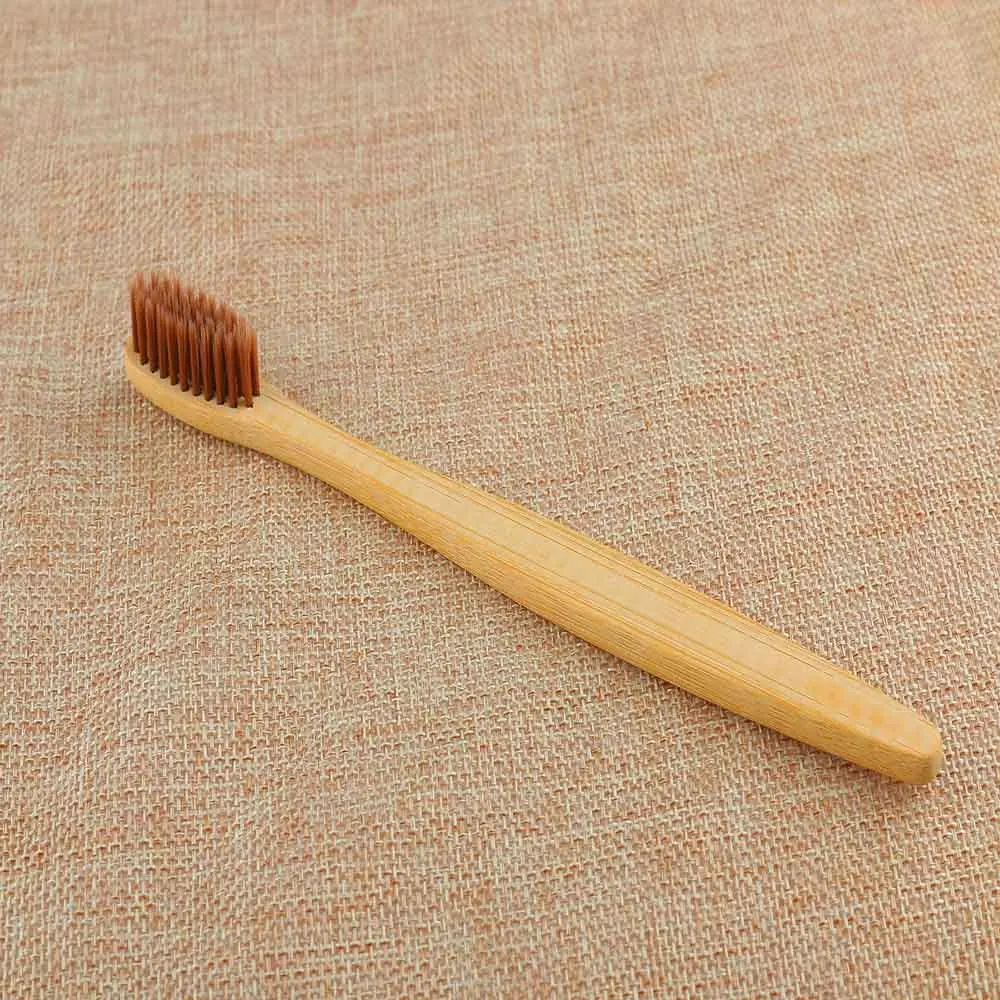 Горячая новинка бамбуковая зубная щетка веганская биоразлагаемая ЭКО Мягкая средняя натуральная щетка уход за полостью рта деревянная ручка экологически чистая - Цвет: Brown