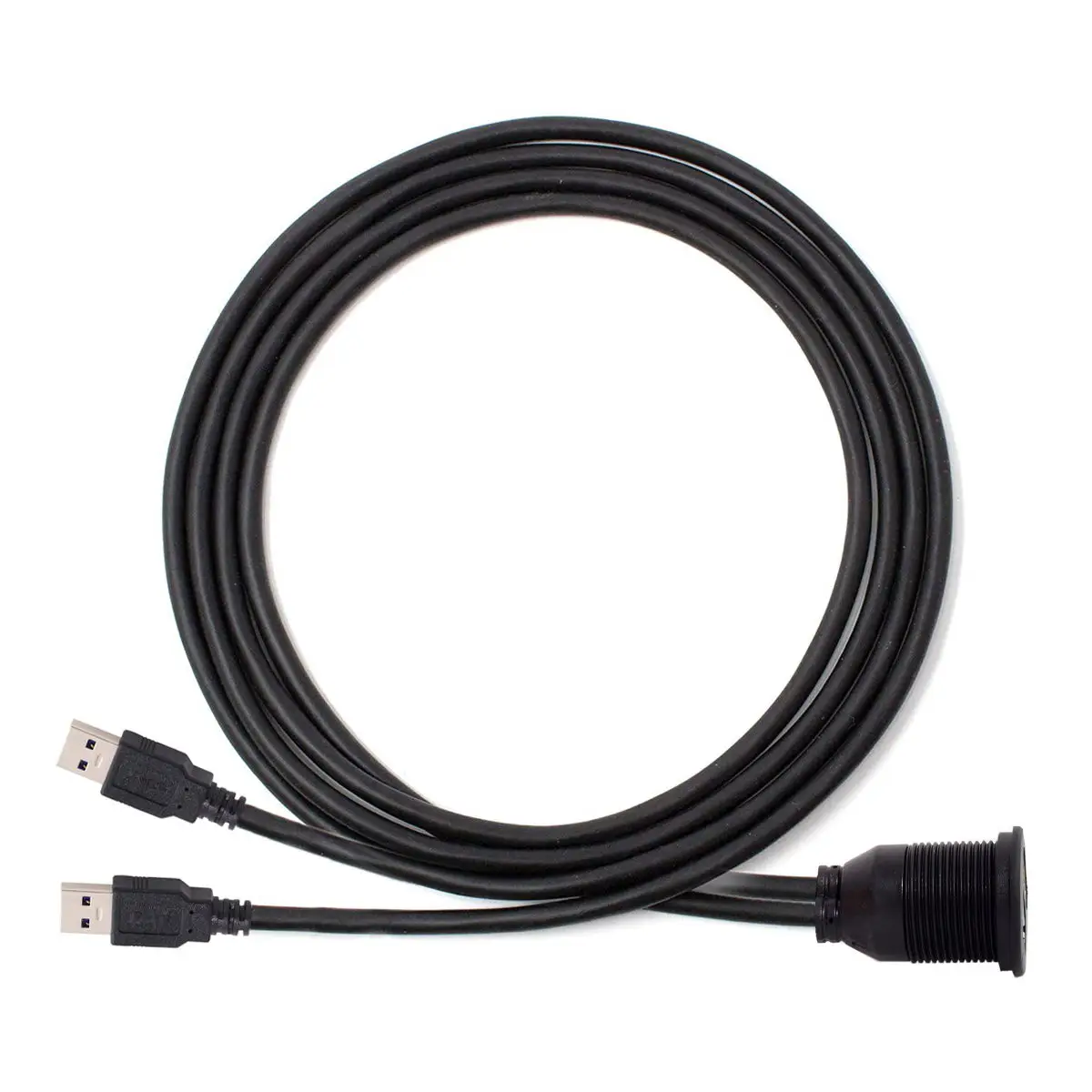 1 м водонепроницаемый двойной USB 2,0 удлинитель AUX заподлицо автомобильное крепление Удлинительный кабель для приборной панели