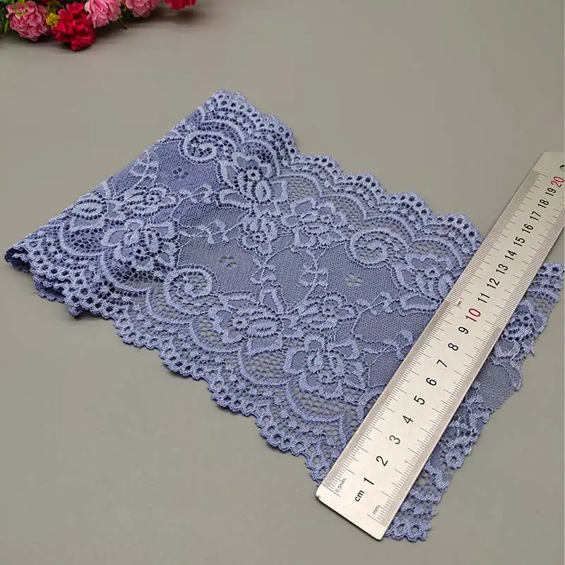 Lace Fabric 1Yard Flower Pattern 15CM Wide Elastic Lace Trim Ribbon Diy Craft Stretch