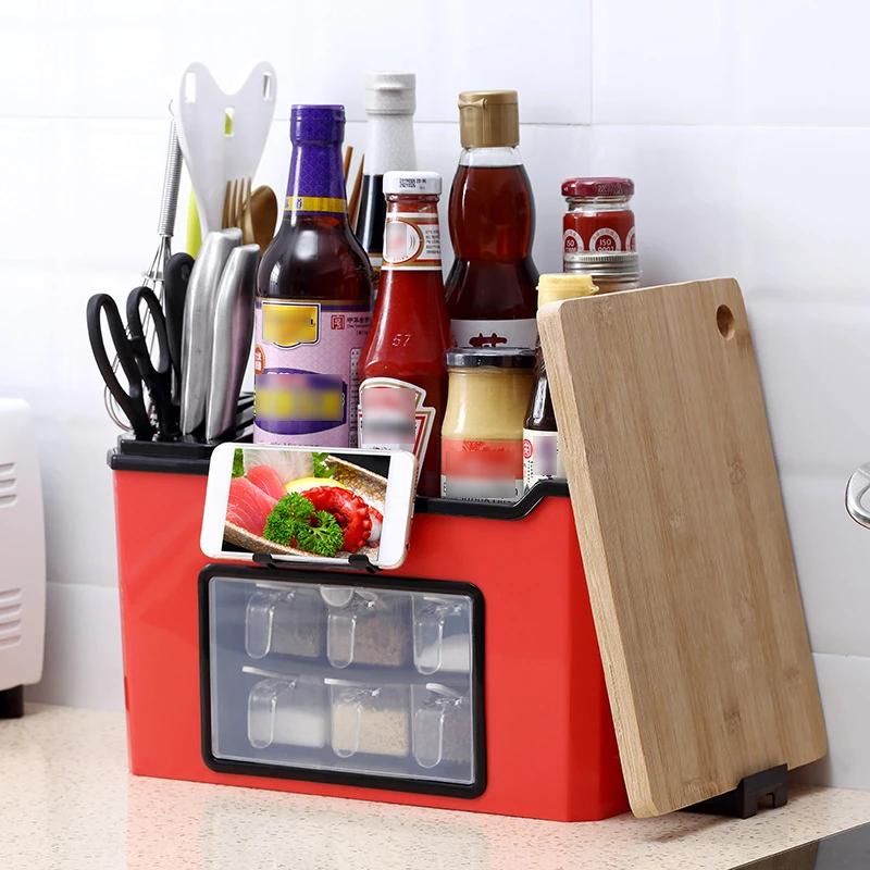 Kitchen Spice Rack ABS Plastic Seasoning Box Vanilla Seasoning Jar