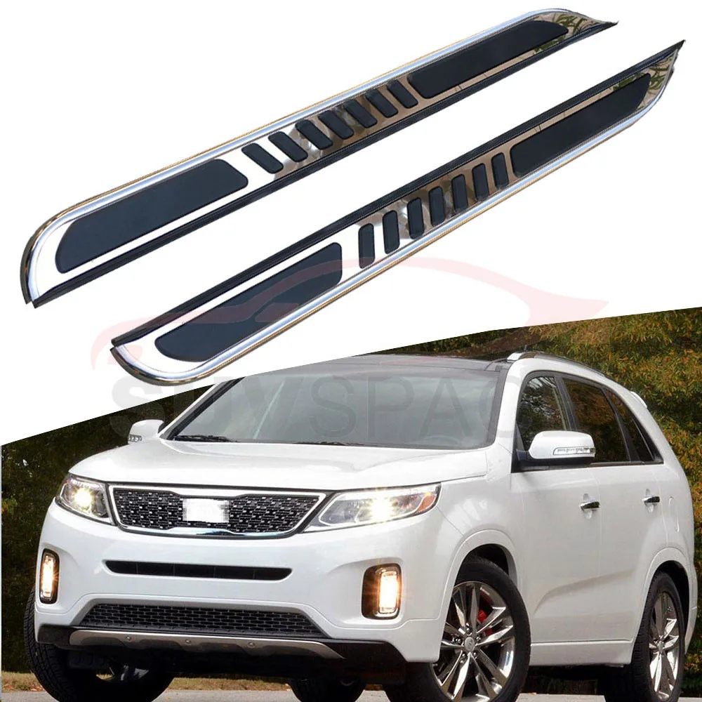 Боковой Шаг подходит для Kia Sorento 2009- Беговая плата nerf бар 2 шт. левый и правый алюминиевый боковой шаг боковая педаль