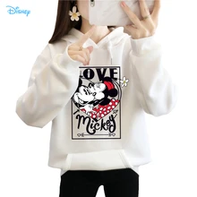 

Disney Cartoon Minnie Mouse Kissing Mickey Couples Matching Oversized Hoodie for Women/Men Long Sleeve Sweatshirts with Hood Y2K
