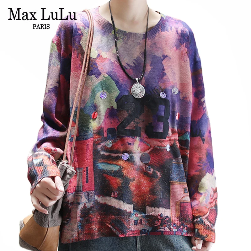 Женский Повседневный Пуловер Max LuLu Свободный вязаный джемпер оверсайз в