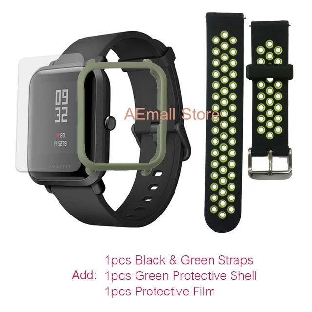 [Русский язык] Xiaomi Amazfit Bip Смарт часы мужские Huami Amazfit GPS Smartwatch темп Lite IP68 Водонепроницаемый сердечного ритма 45 дней Батарея часы смарт умные часы xiaomi - Цвет: GreenGreen Film
