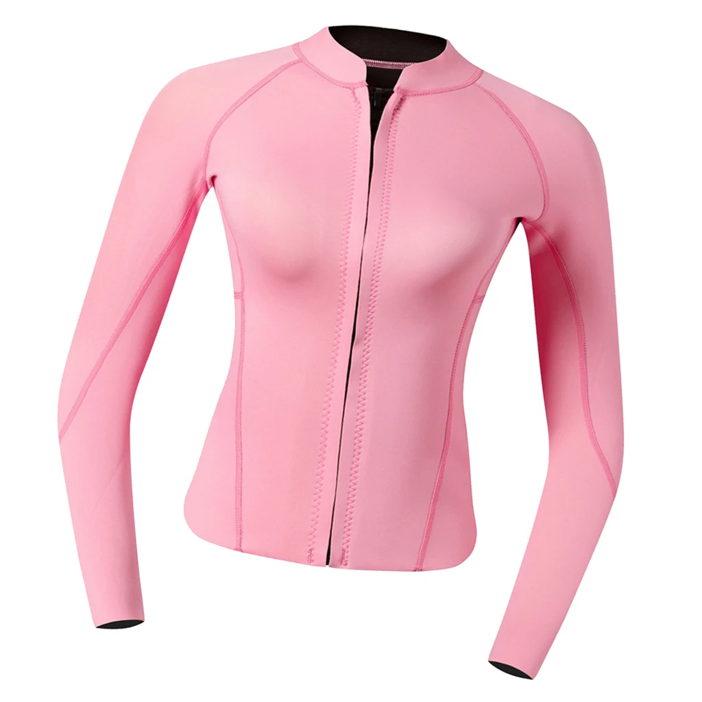 Premium 2mm Neoprene Women Wetsuit Front Zipper For Scuba Diving Swimming Top Pink Women Wetsuit