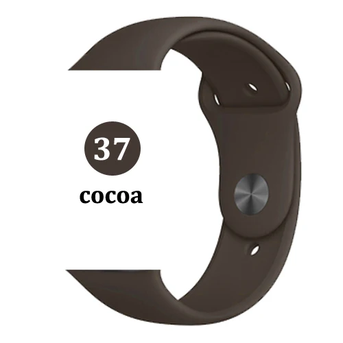 Ремешок для Apple watch band 5 4 44 мм 40 мм correa iwatch 4 3 2 42 мм 38 мм спортивный силиконовый браслет pulseira аксессуары для Apple watch - Цвет ремешка: 37-cocoa