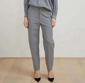 WISHBOP Серый Нома шерстяной костюм брюки для женщин - Цвет: grey pants