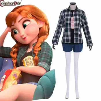 

Cosplaydiy Wreck-It Ralph Ralph Breaks the Internet Cosplay Princess Anna Queen Costume Women Halloween Outfit Custom Made