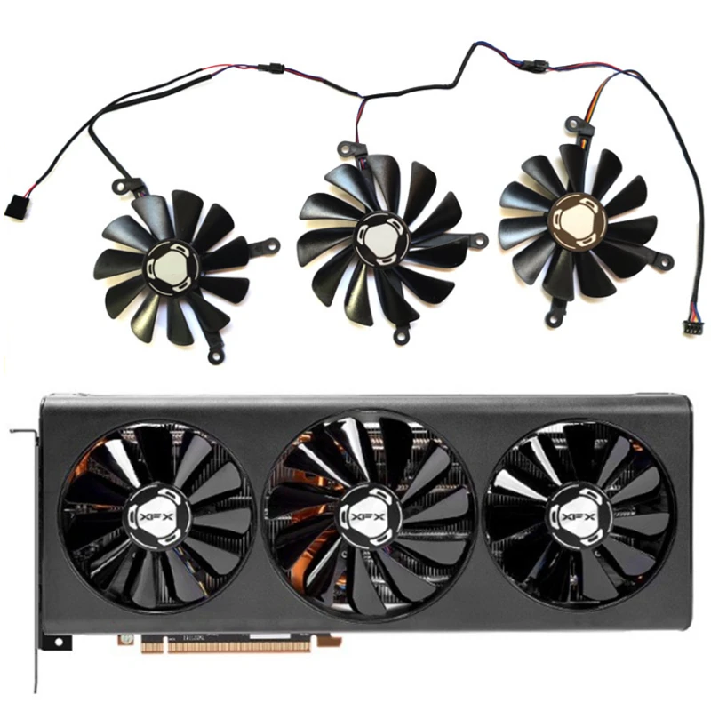 Новый 3 шт. 4-контактный 95 мм 85 CF1010U12S охлаждающий вентилятор для XFX RX 5700 XT THICC III Ultra