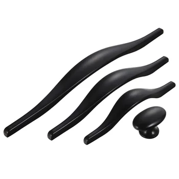 

2pcs Black Furniture Handles Modern Cupboard Pulls Drawer Knob Kitchen Cabinet Handles and Knobs Door Handles Hardware