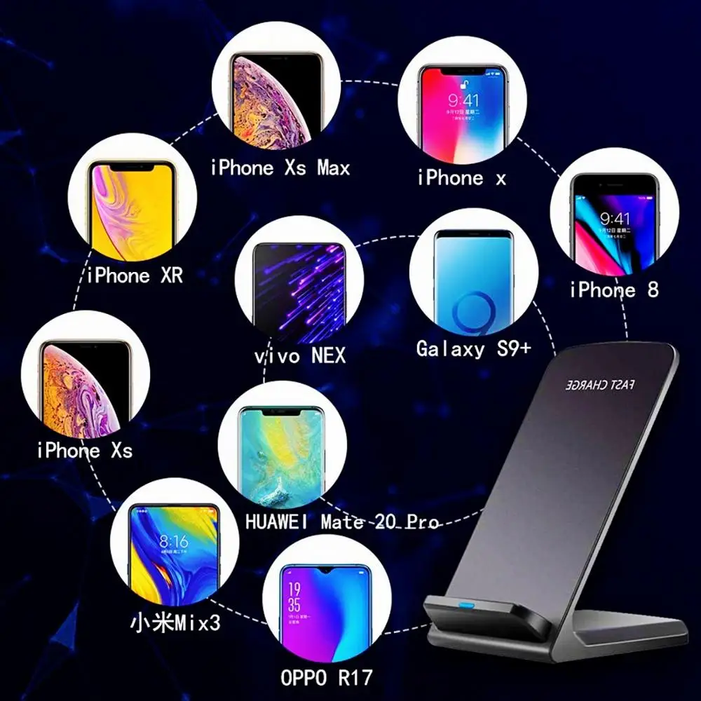 10 Вт Универсальный QI Беспроводной Зарядное устройство для iPhone X11 pro max XR xs max X 8 7 6s плюс для samsung S10/9/8 huawei P30 P20pro зарядки