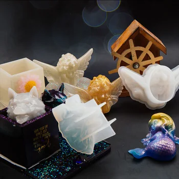 

DIY Crystal drip Silicone mold Paddington geometric three-dimensional bear gypsum mould material car decoration