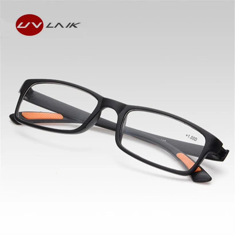 UVLAIK TR90 Ultra-light Reading Glasses Men Women Reading Fashion Resin Material Eyewear for the elder Toughness anti-drop - Цвет оправы: Black