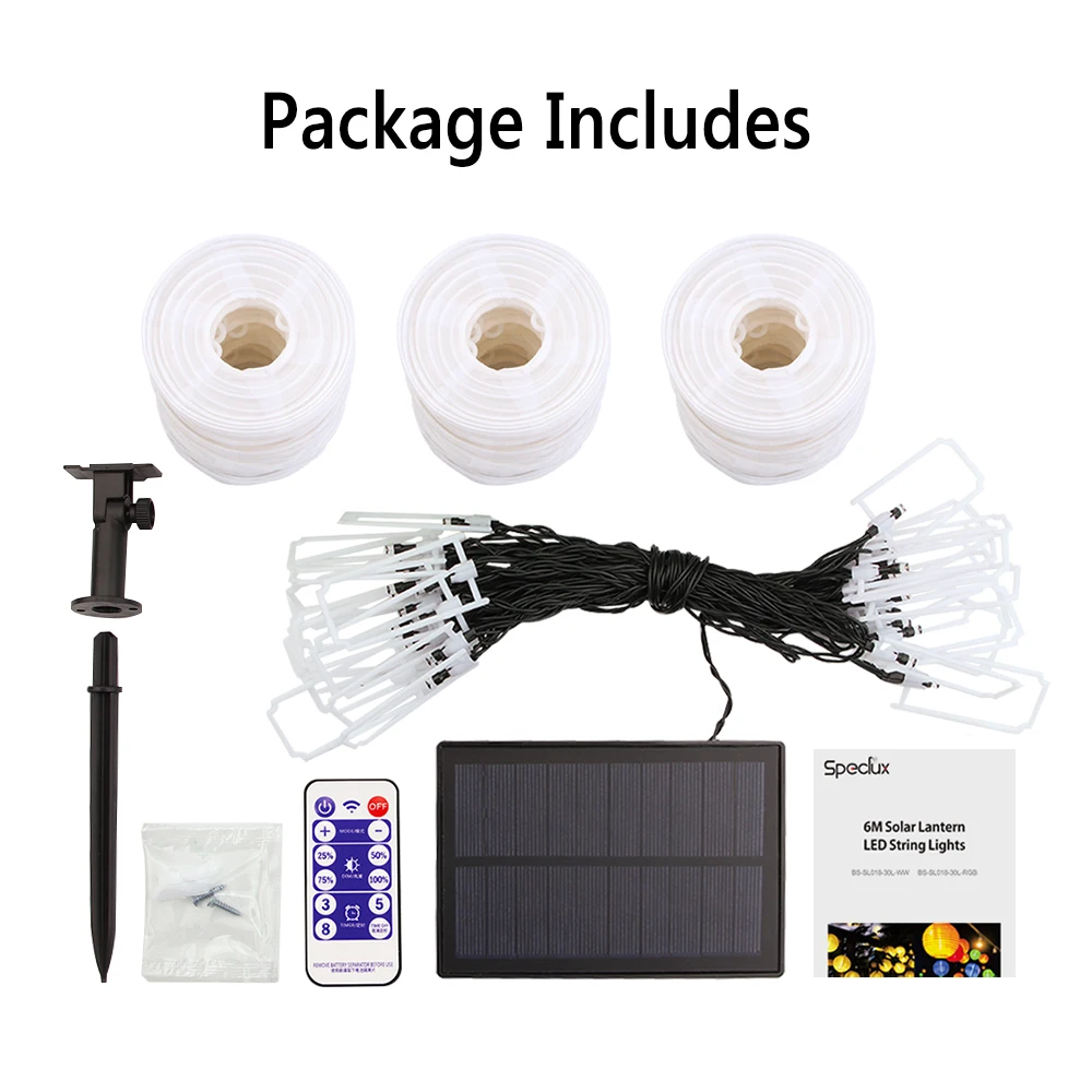 30 LED Solar String Lights with Remote Outdoor Lighting Solar Lamp Garland Fairy Globe Lantern Ball for Party Holiday Christmas