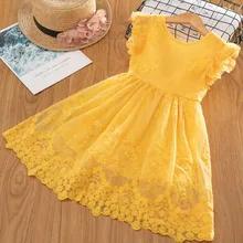 Платье с цветочным рисунком для девочек, коллекция года, Летнее бальное платье принцессы с вышивкой, детская повседневная одежда для девочек Детские платья для девочек возрастом от 3 до 8 лет