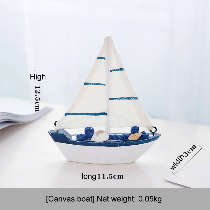 canvas Горячая распродажа! Морской мореходный креативный режим парусника декор комнаты фигурки миниатюры Средиземноморский стиль корабль маленькая лодка украшения - Color: canvas