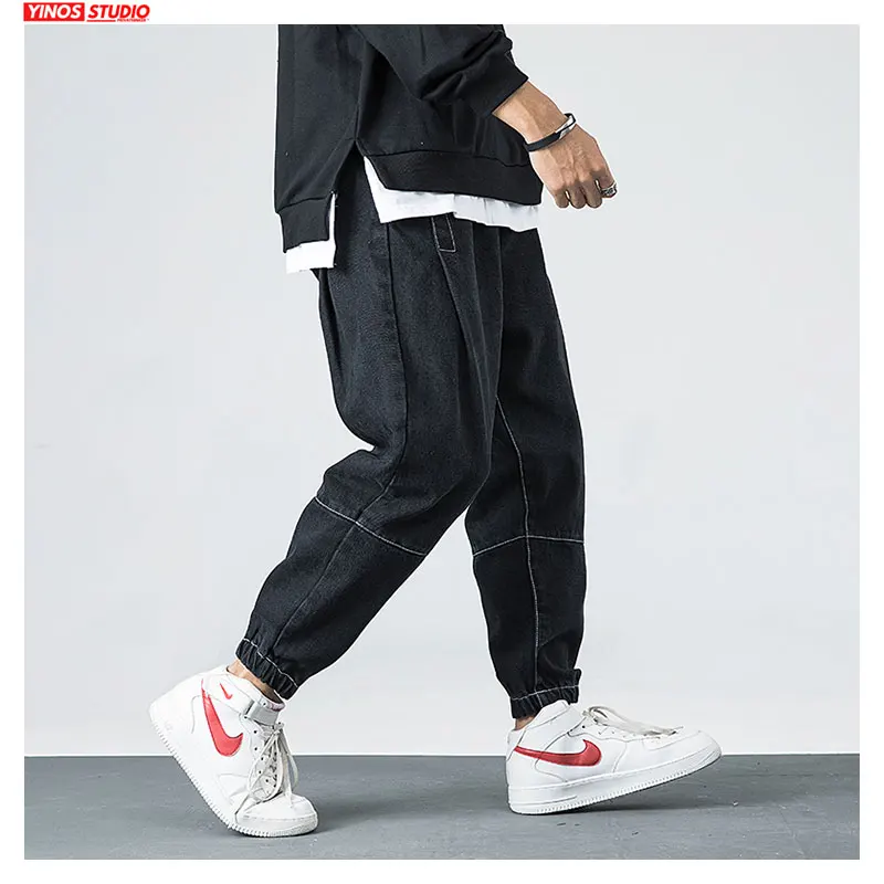 

Dropshipping Men Solid Streetwear Pocket Denmin Pants Male Distressed Jeans Autumn Japanese Mens Pants
