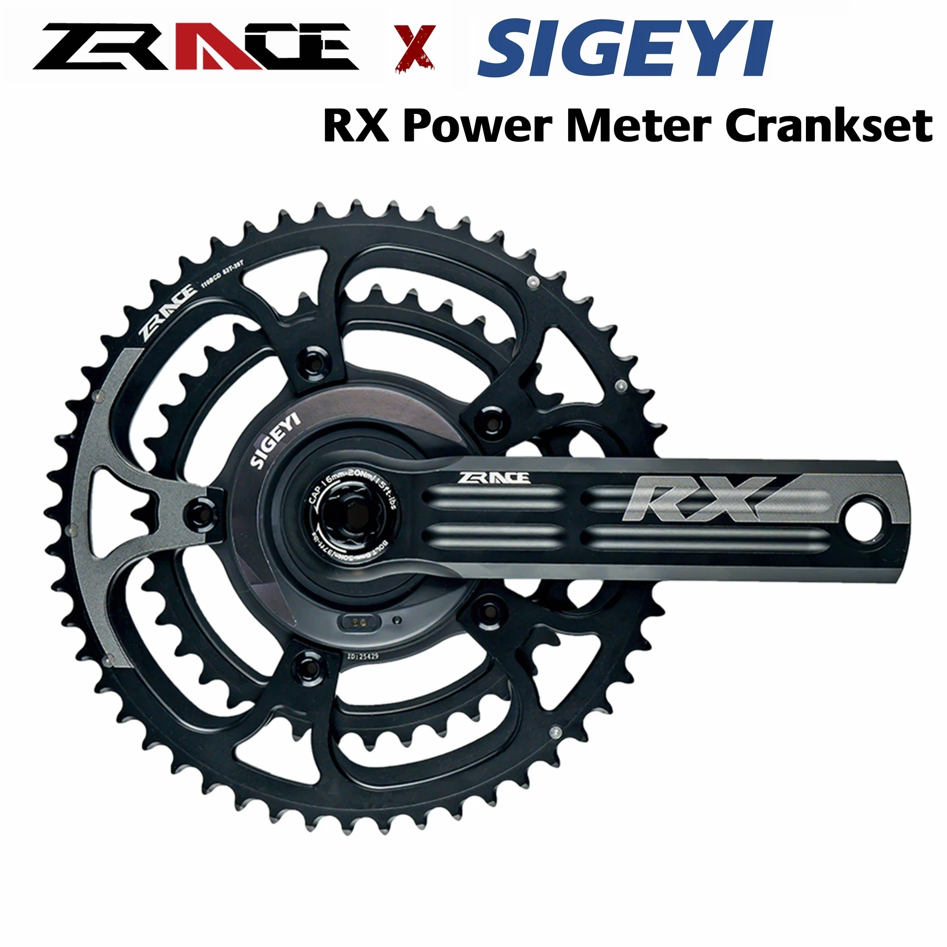 

ZRACE x SIGEYI RX Power Meter Crankset 2 x 10 / 11 / 12 Speed Chainset, Road BIke Power crank DUB Bottom Bracket