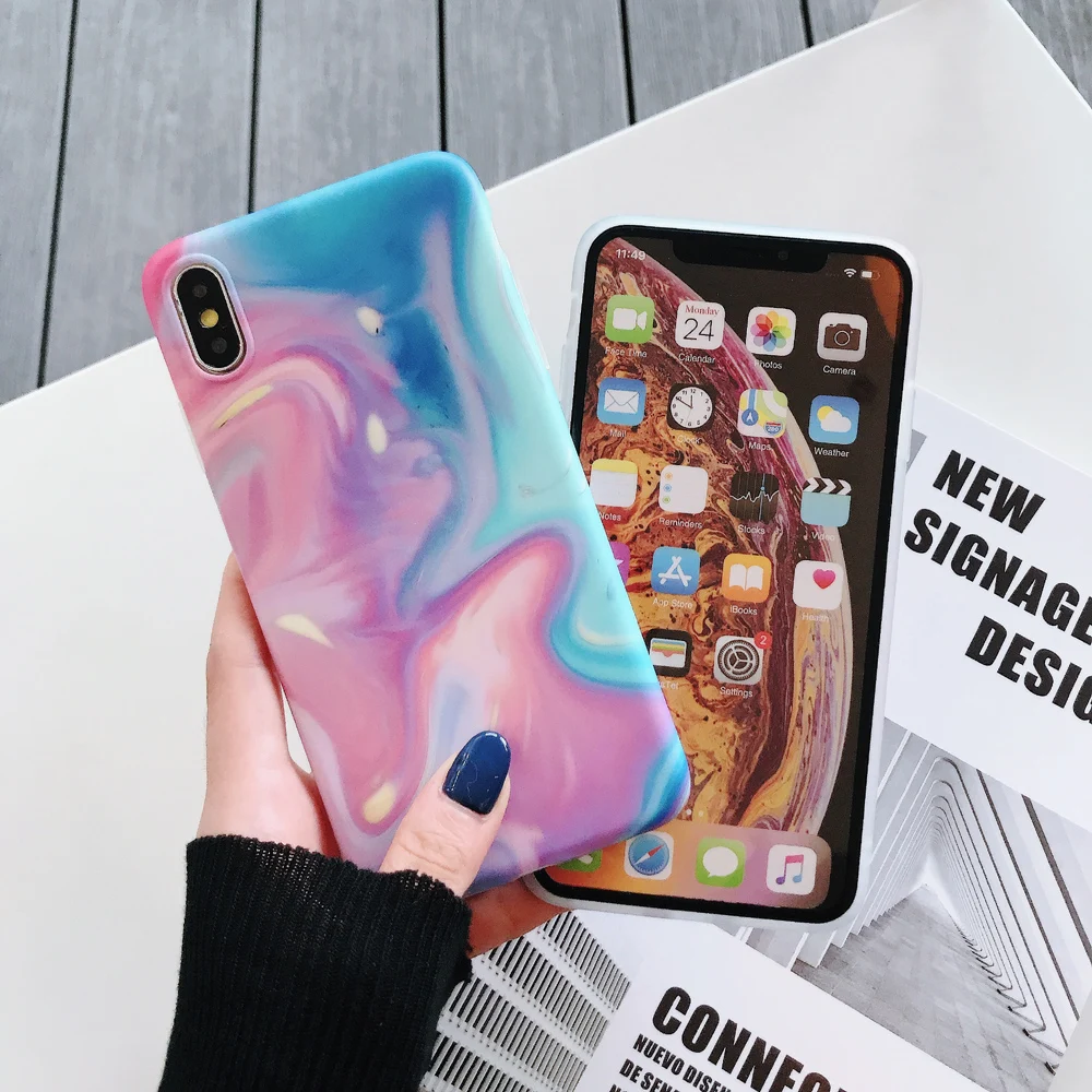 Чехол для телефона с мраморной текстурой для iphone XR, чехол для iphone X XS Max 7 8 6 6S Plus, мягкая задняя крышка