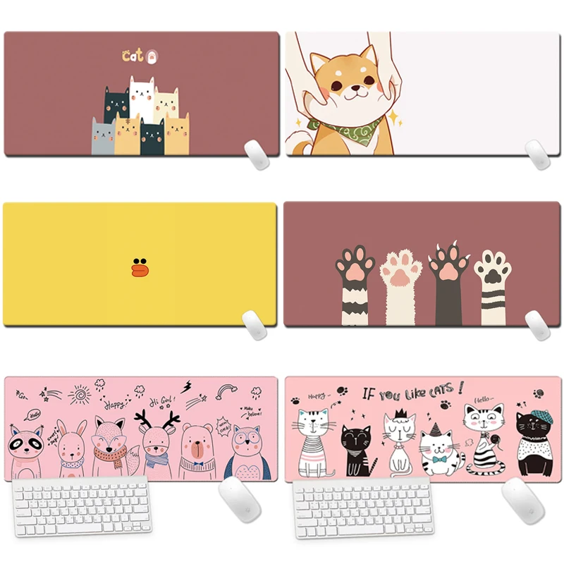 

High Quality Cartoon Large Mousepad Rubber Locked Edge Desk Mat Anti-slip Computer Keyboard Mouse Pad Big 400x900 500x1200mm