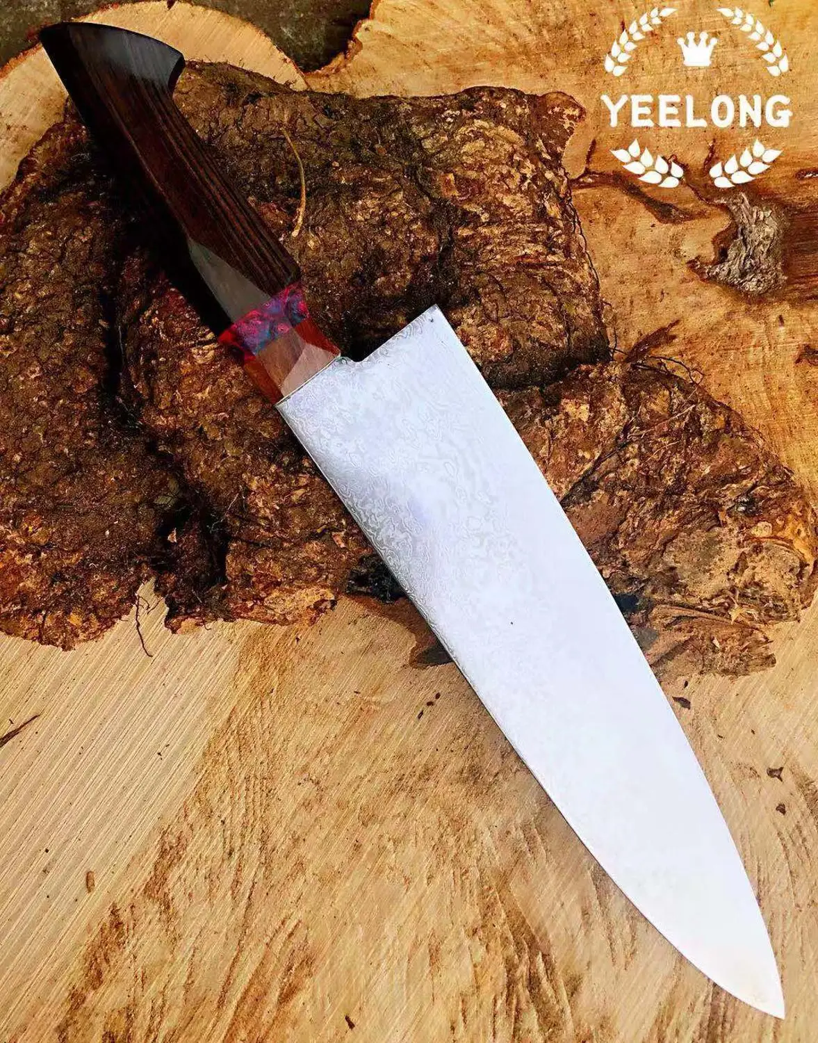 Дамасский нож шеф-повара, японский кухонный нож Gyuto, инструмент для приготовления мяса vg10, ядро из нержавеющей стали со стабилизированной деревянной ручкой