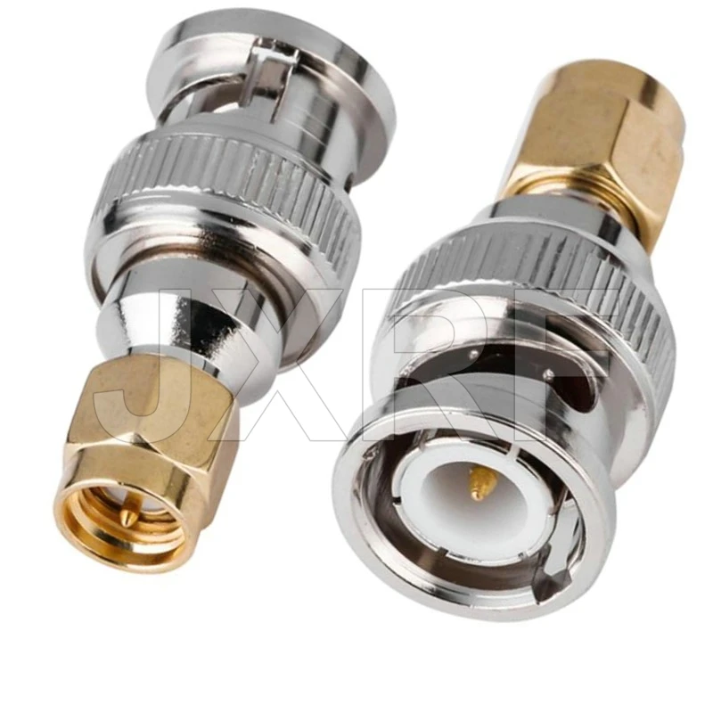 Sma adaptador macho fêmea para bnc, adaptador para aparelhos lan sem fio, cabo coaxial, wi-fi, rádios ham ou portáteis, 2 peças