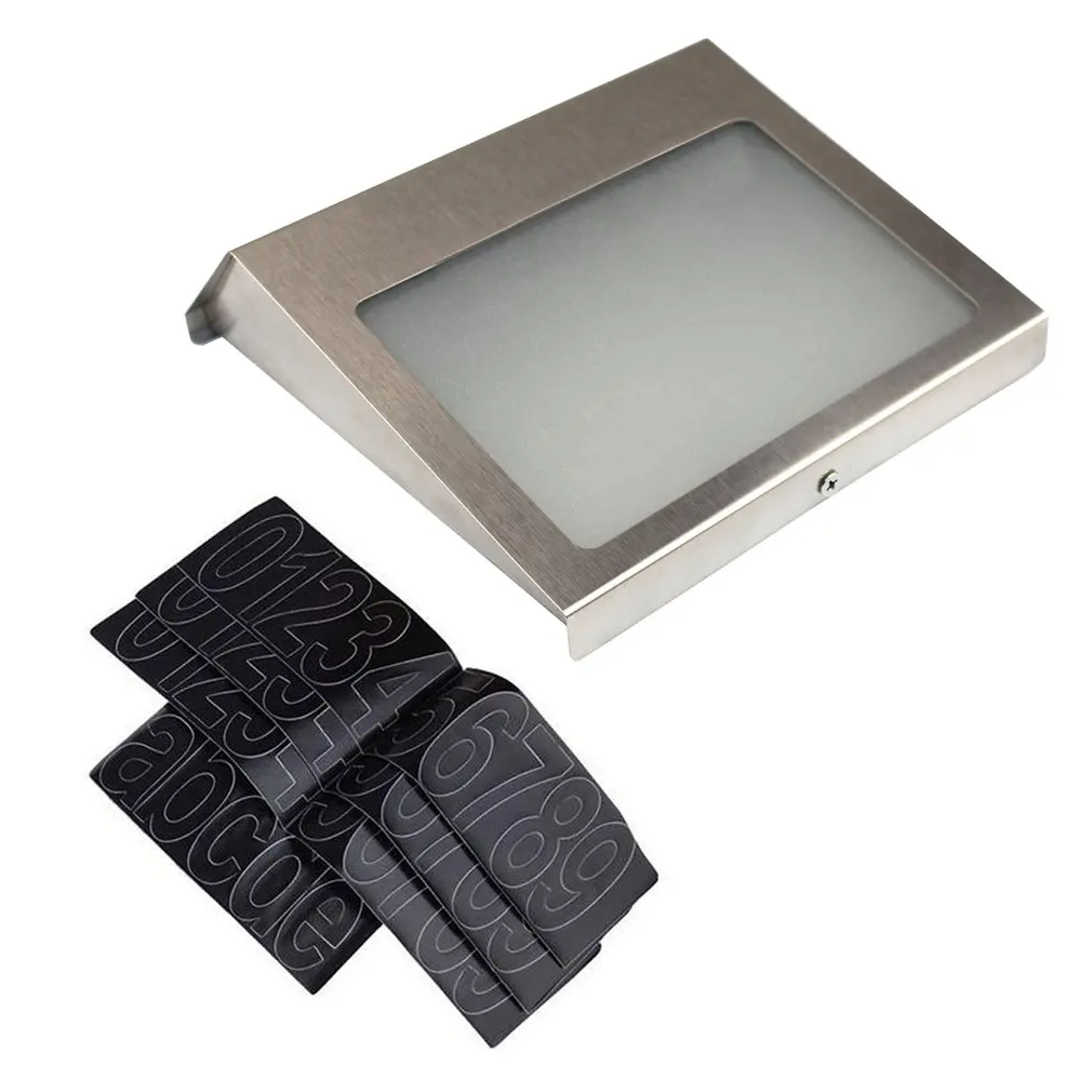 

ICOCO Solar House Number Sign Rechargeable Stainless Steel LED Doorplate Light Solar powered energy-saving